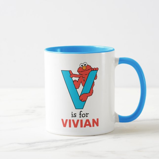Caneca Alfabeto do Elmo | V Azul (Direita)