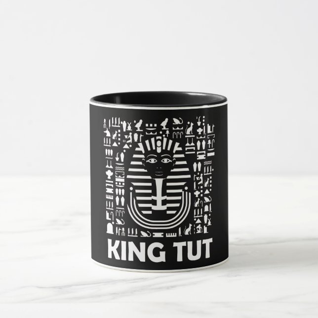 Caneca Alfabeto Hieroglífico do Rei Tut pharaoh egípcio (Centro)