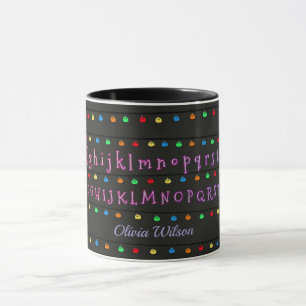 Caneca Alfabeto Neon Brilhante com Luzes Festivas