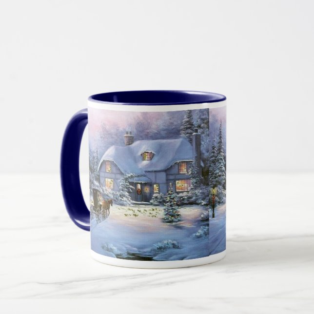 Caneca Algodão de Natal do inverno (Frente Esquerda)