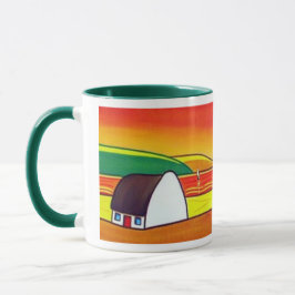 Caneca Algodão irlandês ao pôr do sol com árvores mug