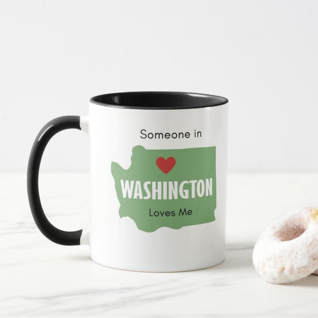 Caneca Alguém em Washington me ama de café mug (Com Donut)