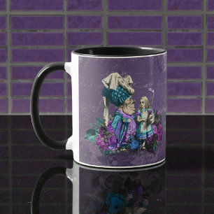 Caneca Alice Escura Rústica Roxo Fundo
