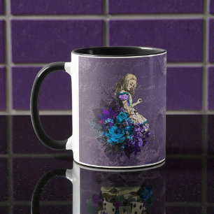 Caneca Alice Escura Rústica Roxo Fundo
