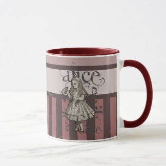 Caneca Alice no Grunge do país das maravilhas (rosa)