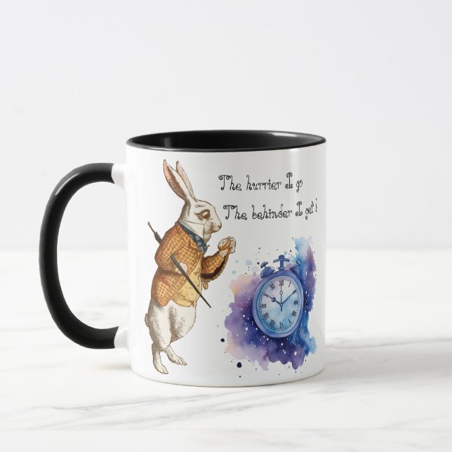Caneca Alice - Rabbit Branco - O apressado que eu vou (Esquerda)