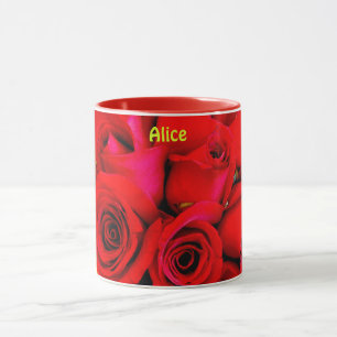 Caneca ALICE ~ Rosa personalizado Fotografia de Buds ~ Mu