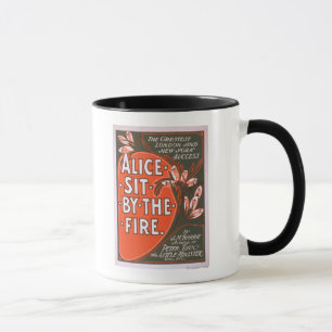Caneca Alice senta-se pelo poster do jogo de grande