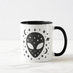 Caneca Alienígena e estrelas