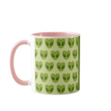 Alienígena em forma de coração verde e bonito Seu 