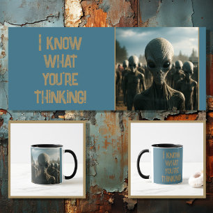 Caneca Alienígena engraçada com texto editável 4 de 4
