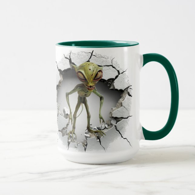Caneca Alienígena escapando de uma parede (Direita)