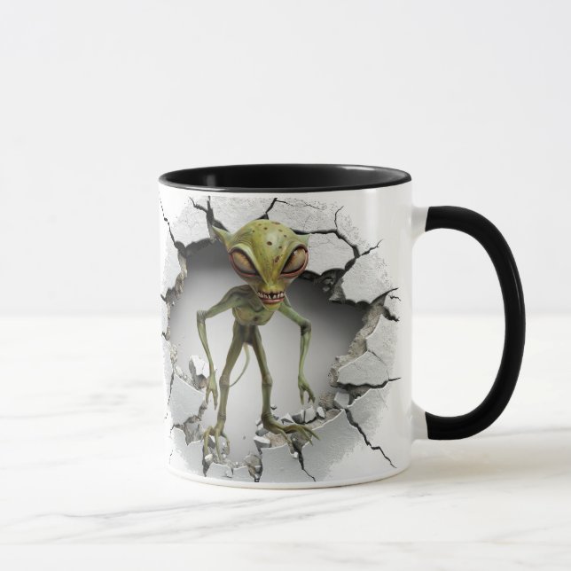 Caneca Alienígena escapando de uma parede (Direita)
