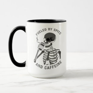 Caneca Alimentado por café e café Skeleton Lover