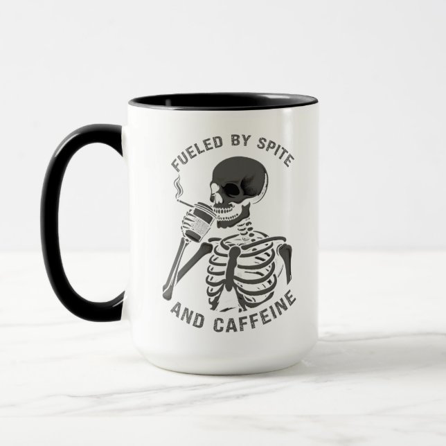 Caneca Alimentado por café e café Skeleton Lover (Esquerda)