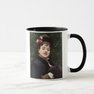 Caneca Aline Masson, o modelo do artista (óleo no painel