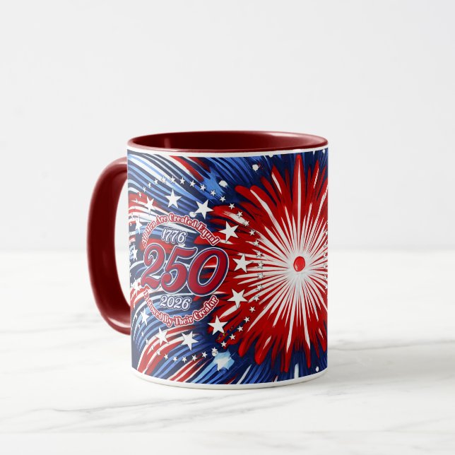 Caneca All Men Are Created Equal Graphic Fireworks Pop (Frente Esquerda)