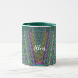 Caneca ALLEN ~ GLOSSY 3D Verde Verde Brilhante