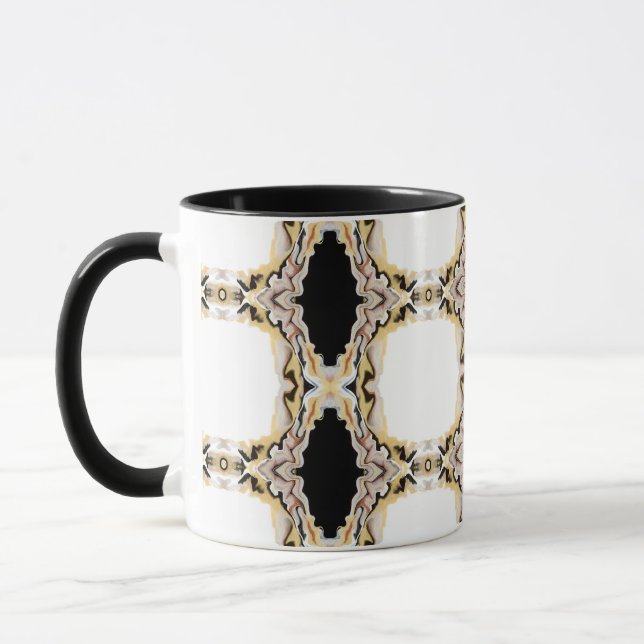 Caneca Alligare Abstract Gold Black White Fluid Art (Esquerda)