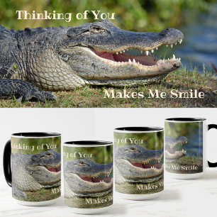 Caneca Alligator Pensando em você me faz sorrir foto