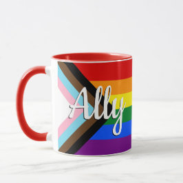 Caneca Ally | Sinalizador do Orgulho do Progresso | Nome