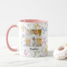 Caneca Almofada de Arremesso de Poodle de Foto Customizad