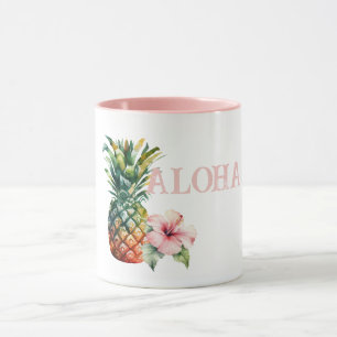Caneca Aloha Hibiscus Flor Abacaxi