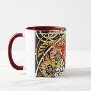 Caneca Alphonse Mucha DaydredreFloral Vintage Art Nouveau