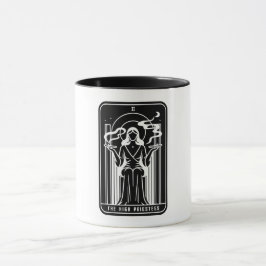 Caneca Alta Sacerdotisa do Tarot Feminina Fumando Maconha