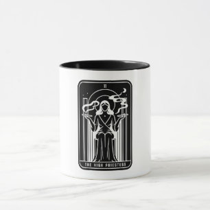 Caneca Alta Sacerdotisa do Tarot Feminina Fumando Maconha