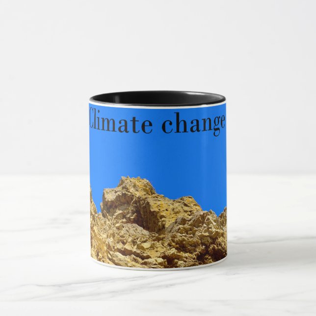 Caneca Alterações climáticas cuidam do ambiente (Centro)