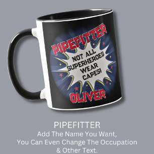 Caneca Alterar texto do nome, PIPEFITTER, nem todos os su