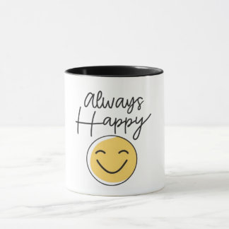 Caneca "Always Happy" Two-Tone Coffee Mug - Positive Vibe