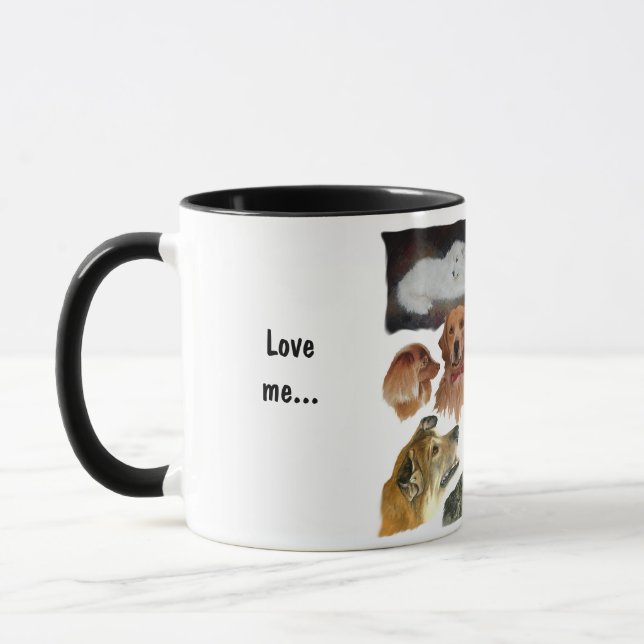 Caneca Ama-me, ama meu cão humorístico (Esquerda)