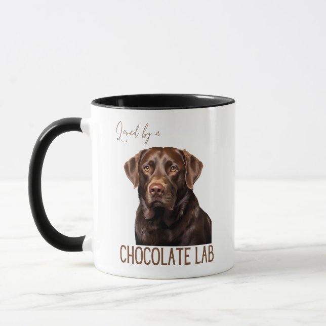 Caneca Amado Por Uma Mãe de Cachorro Labrador Chocolate P (Esquerda)