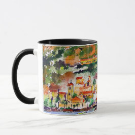 Caneca Amalfi Itália Art on Mug Personaliza a Cor