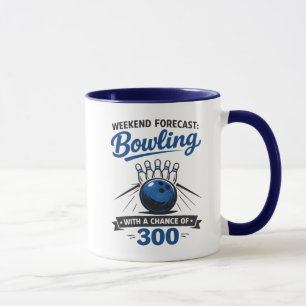 Caneca Amante de boliche engraçado Bola e pinos de bolich