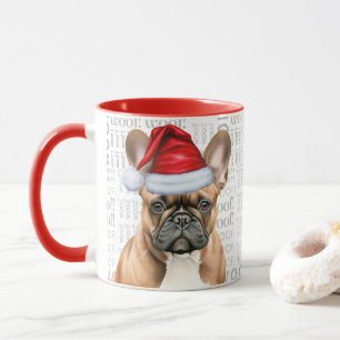 Caneca Amante de Bulldog Francês Fofo Natal