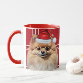 Caneca Amante de Cachorro Férias Xadrez Vermelho Pomerâni