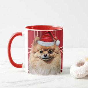 Caneca Amante de Cachorro Férias Xadrez Vermelho Pomerâni