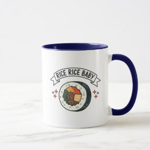 Caneca Amante de Kimbap Fofo Frase Engraçada de Comida Co