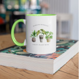 Caneca Amante de Plantas Aquarela Vasos de Plantas | Mono