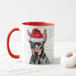 Caneca Amante do Doberman Pinscher Fofo Natal Feriado