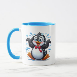 Caneca Amantes da praia do Pinguim bonitinho adicionam mo