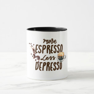 Caneca Amantes de Café Mais Espresso Menos Depressão