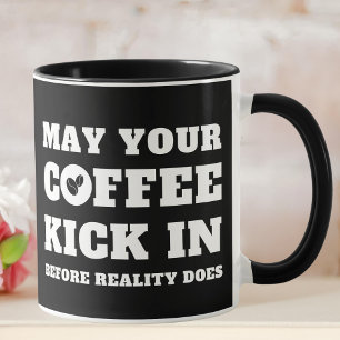 Caneca Amantes de café preto e branco engraçados
