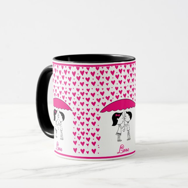 Caneca Amantes de Doodle (Frente Esquerda)