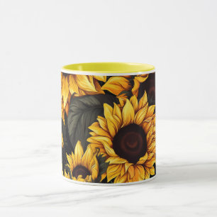 Caneca Amantes de Girassóis, Louças para Decoração de Coz