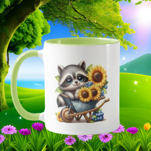 Caneca Amantes de guaxinim bonitos adicionam monograma