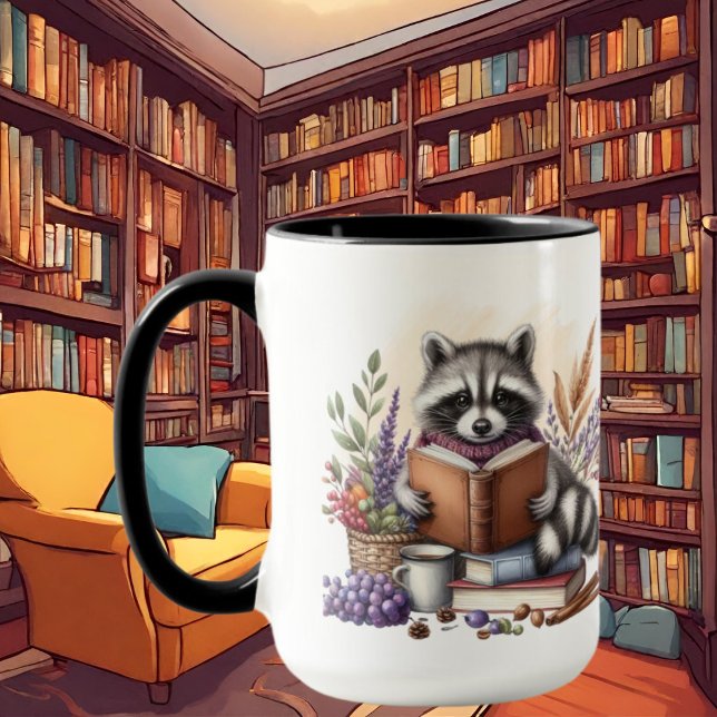 Caneca Amantes de guaxinim bonitos adicionam monograma (Criador carregado)